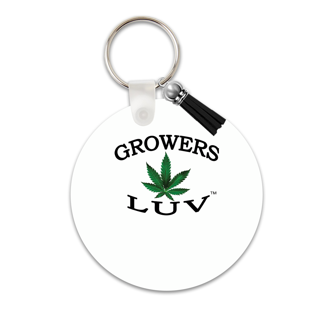 Growers Luv Key Chain Circle White