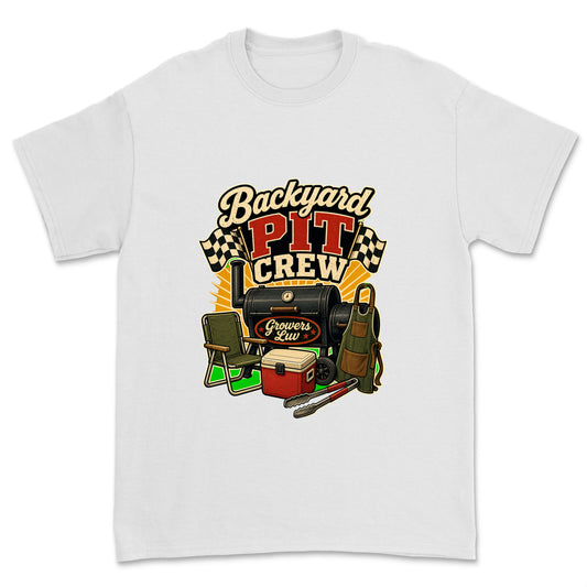 Backyard Pit Crew Men's Gildan Graphic Tee in White