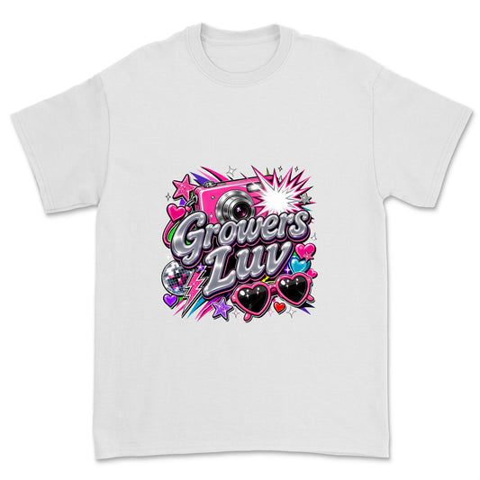 Camera Flash Youth Graphic Tee in White