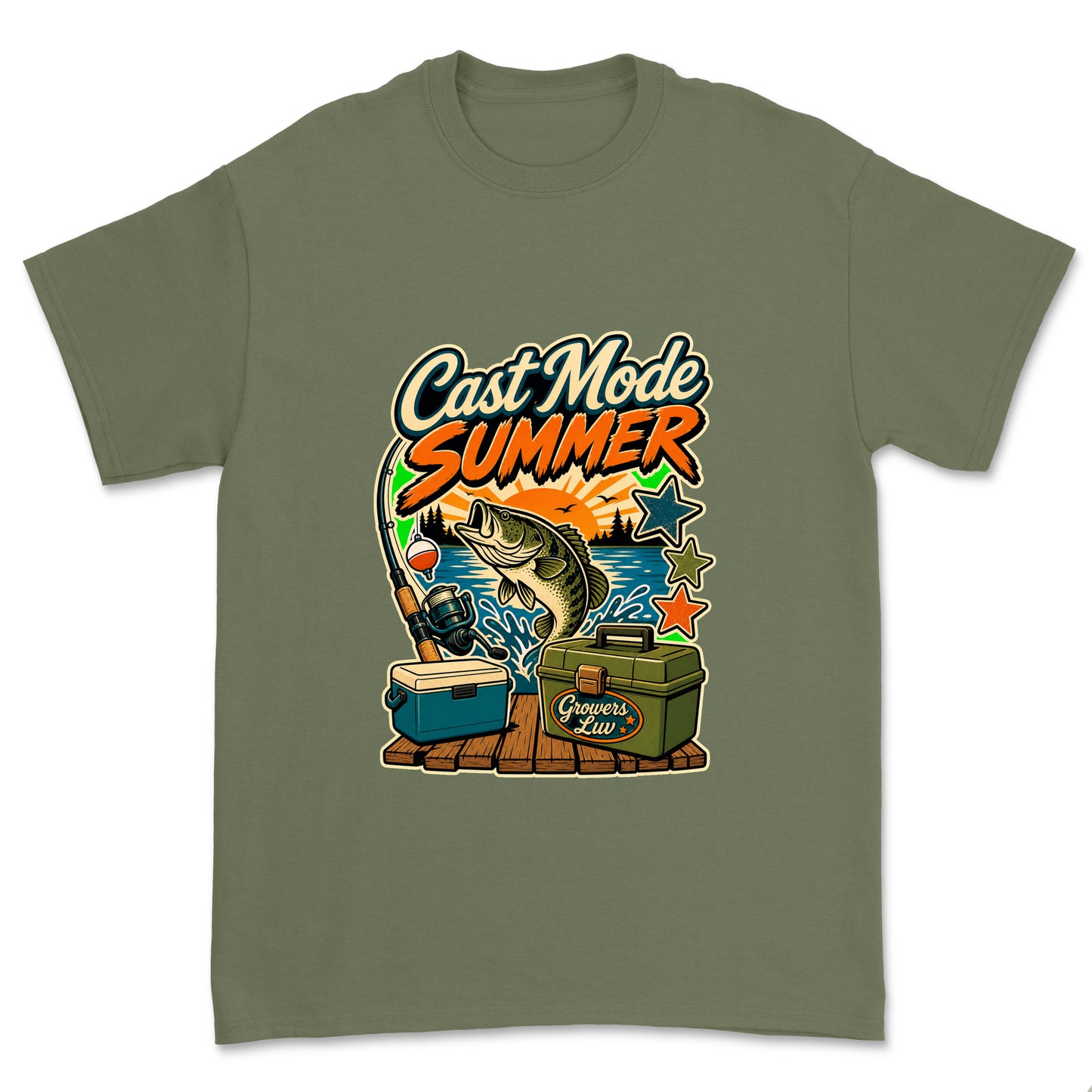 Cast Mode Summer Men's Gildan Graphic Tee in Military Green