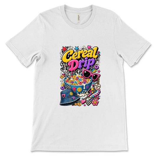 Cereal Drip Women's Bella Canvas Graphic Tee in White