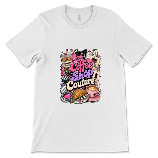 Coffee Shop Couture Women's Bella Canvas Graphic Tee in White