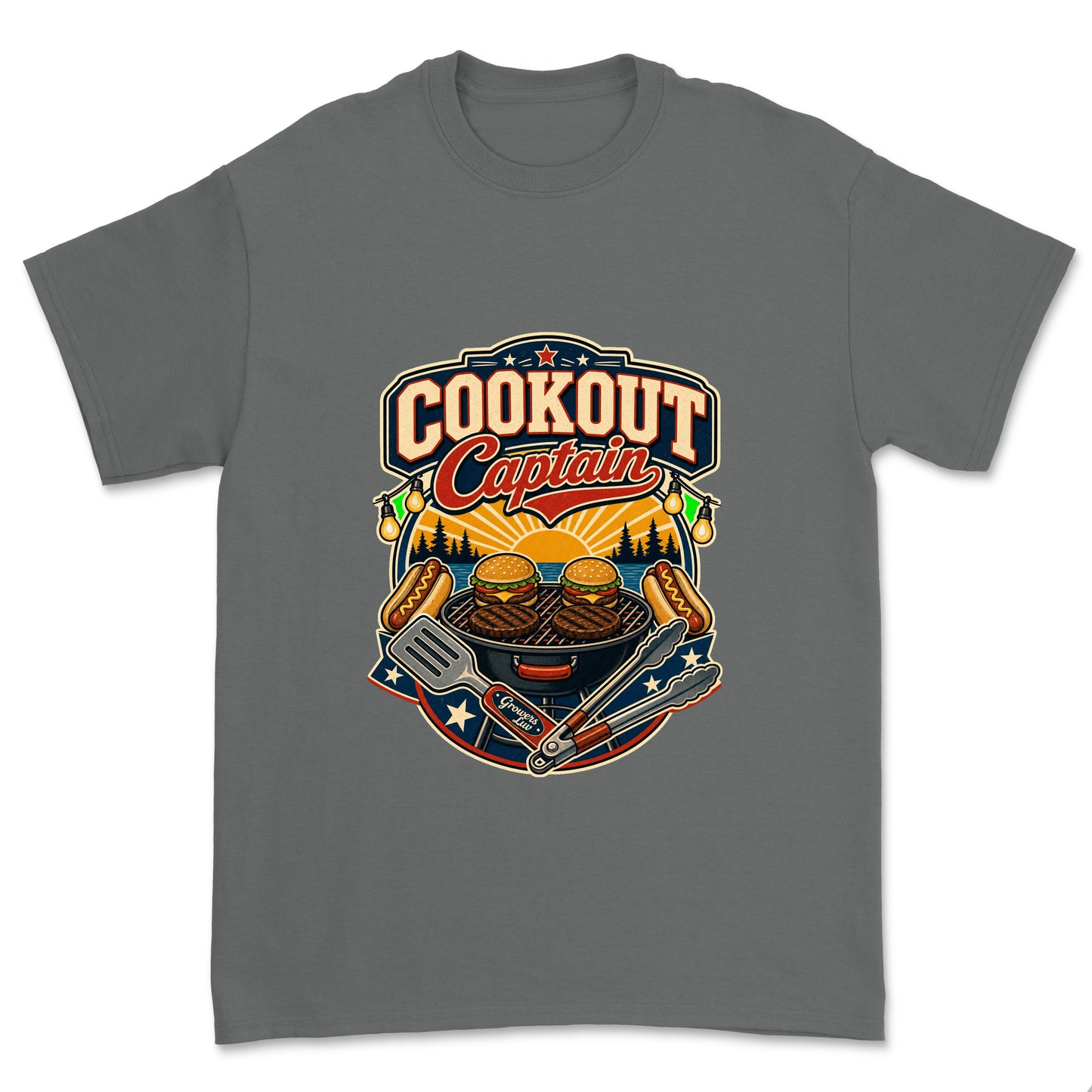 Cookout Captain Men's Gildan Graphic Tee in Charcoal