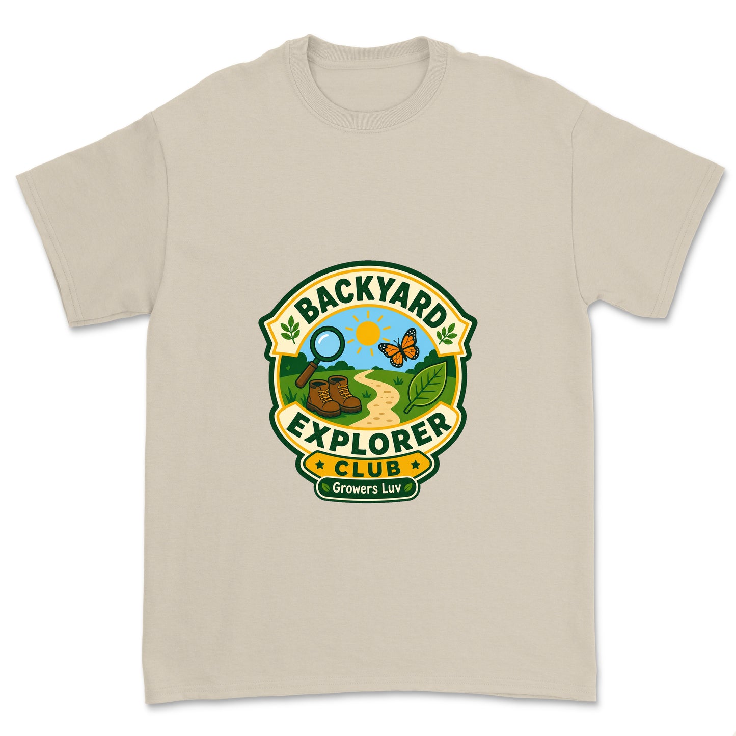 Backyard Explorer Club Youth Graphic Tee in Sand