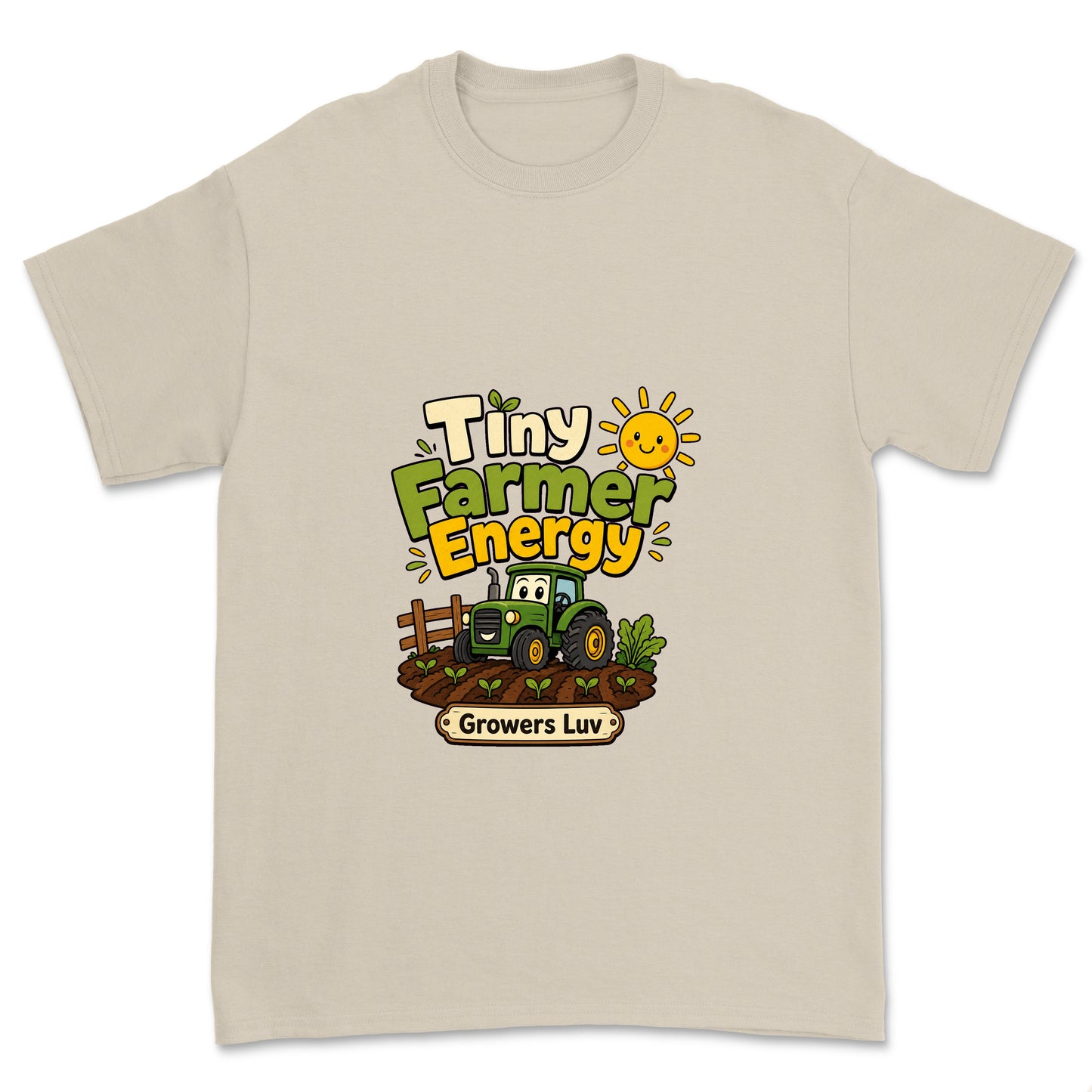 Tiny Farmer Energy Youth Graphic Tee in Sand