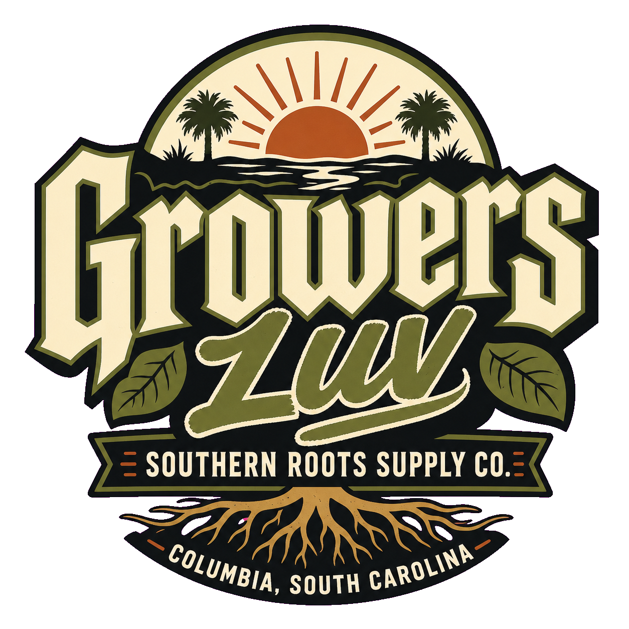 Southern Roots Supply Co Large Natural Tote Bag artwork detail