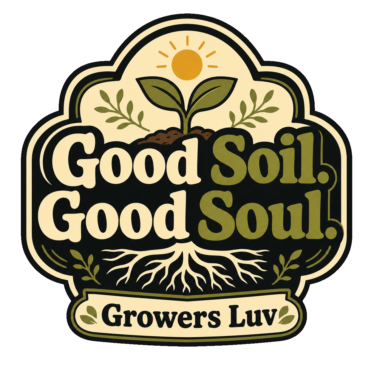 Good Soil Good Soul Large Natural Tote Bag artwork detail