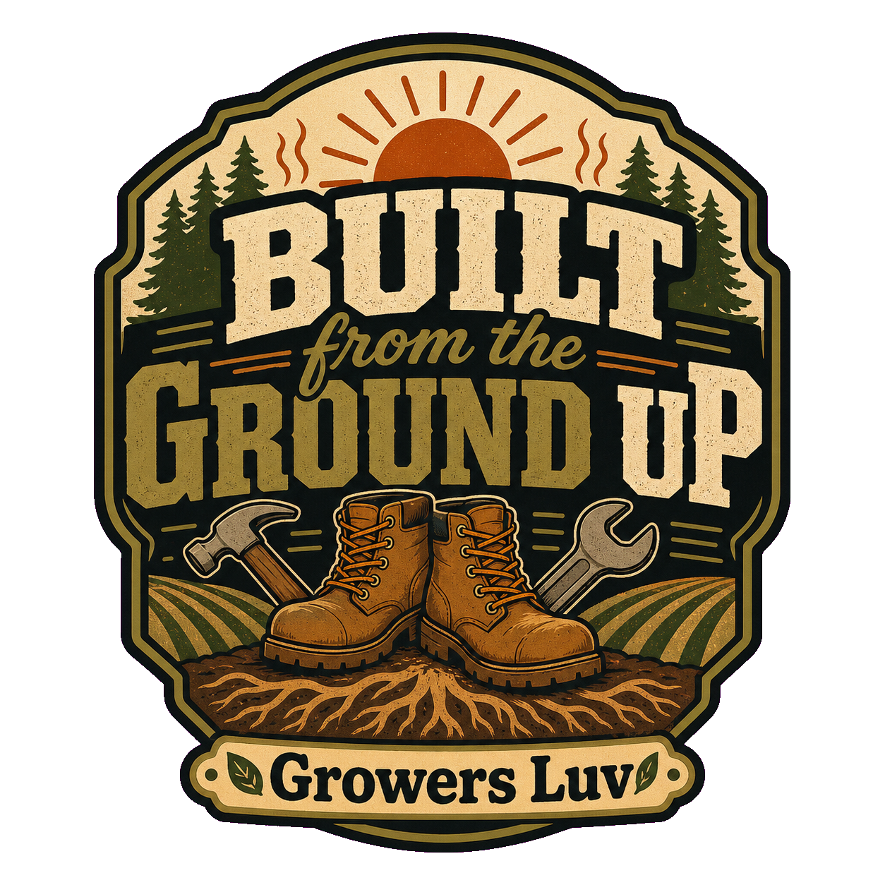 Built From The Ground Up Large Natural Tote Bag artwork detail