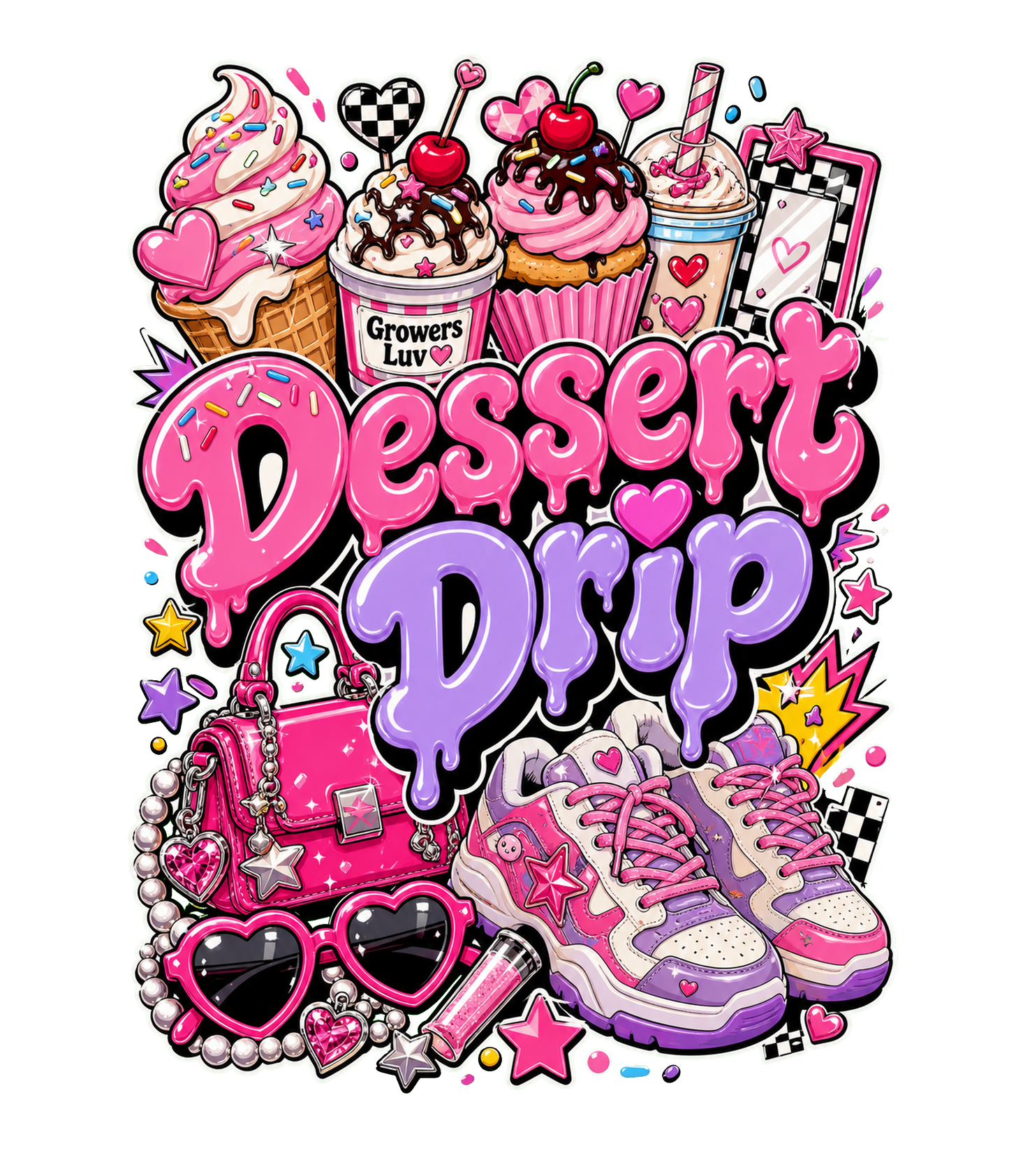 Dessert Drip Large Natural Tote Bag artwork detail