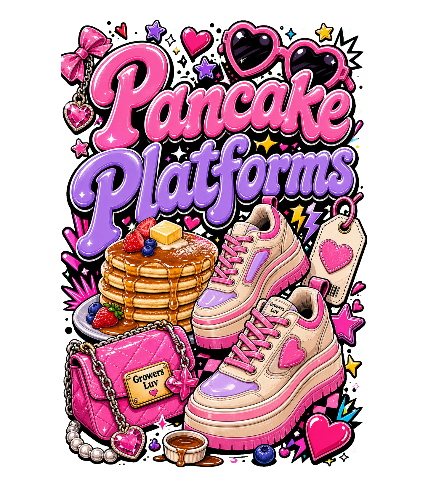 Pancake Platforms Large Natural Tote Bag artwork detail