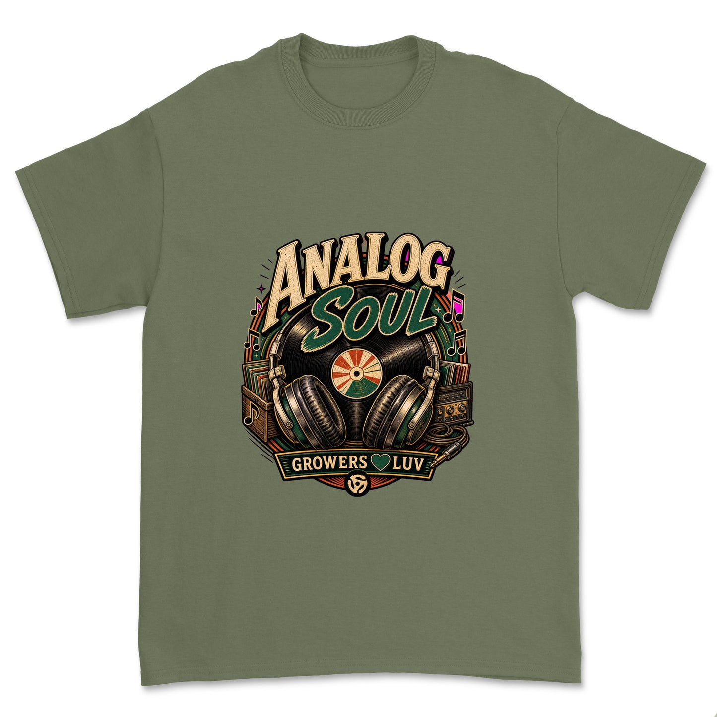 Analog Soul Men's Gildan Graphic Tee in Military Green