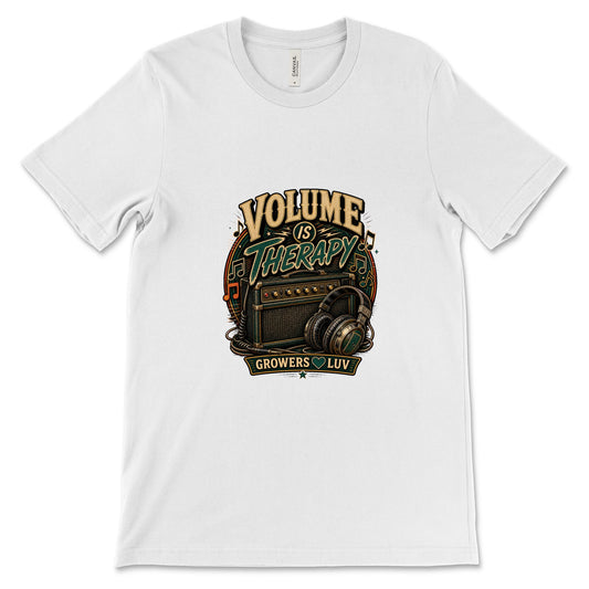 Volume Is Therapy Women's Bella Canvas Graphic Tee in White