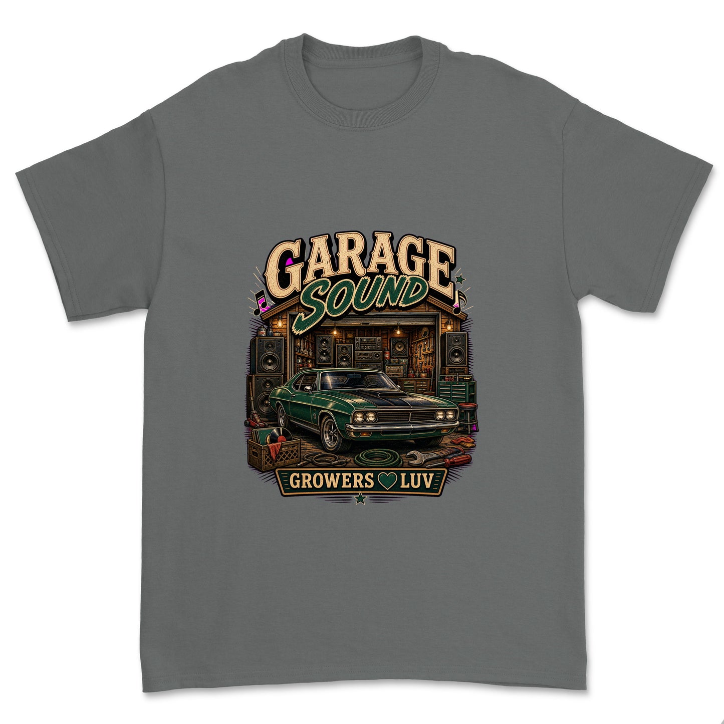 Garage Sound Men's Gildan Graphic Tee in Charcoal