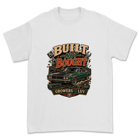 Built Not Bought Men's Gildan Graphic Tee in White