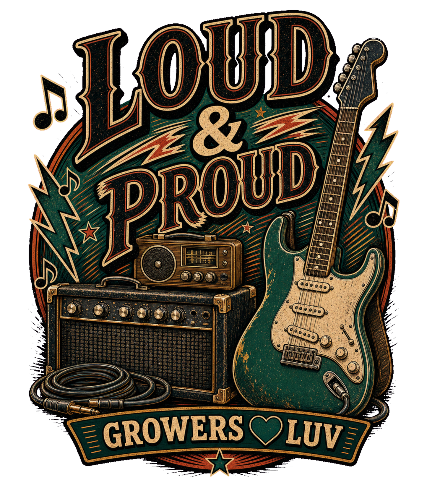 Loud And Proud Large Natural Tote Bag artwork detail