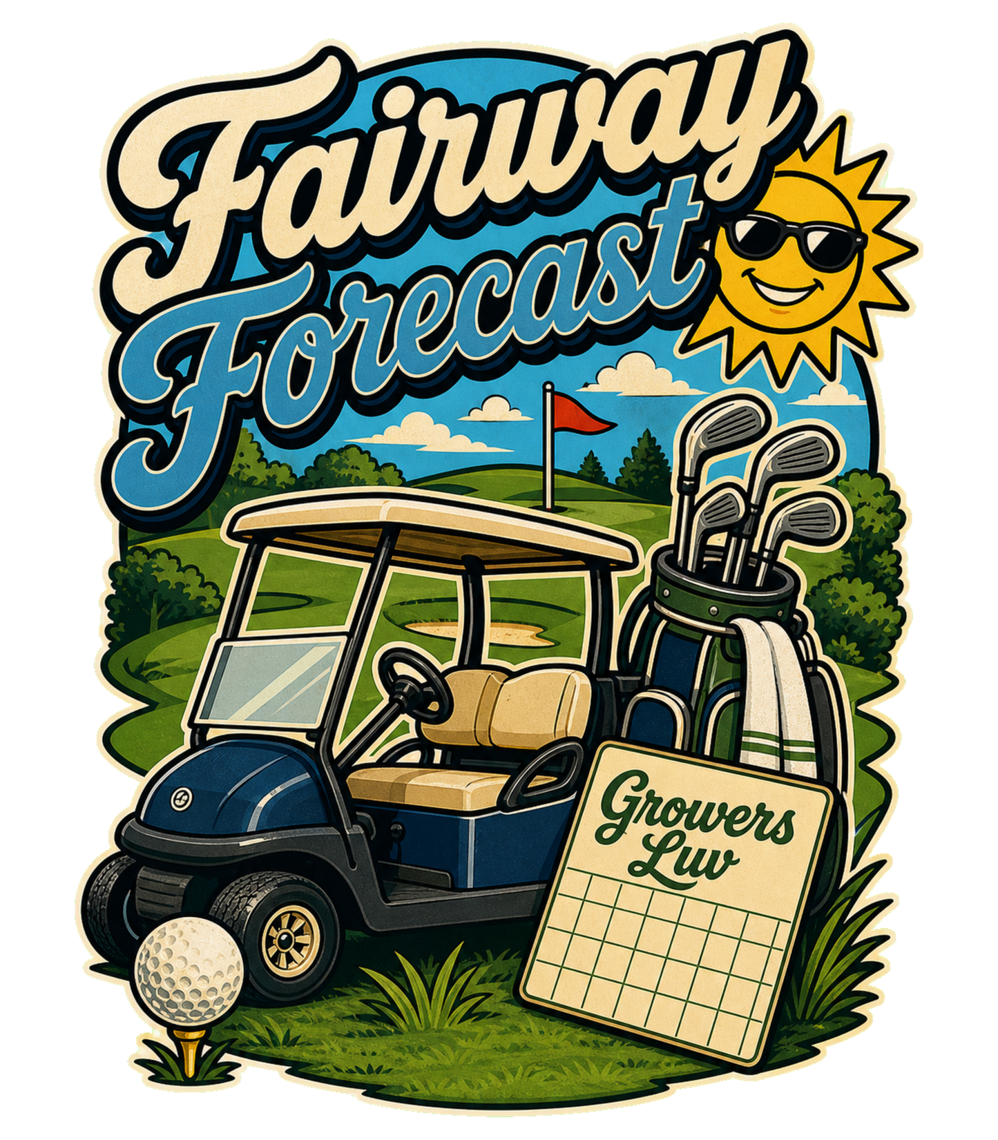 Fairway Forecast Large Natural Tote Bag artwork detail