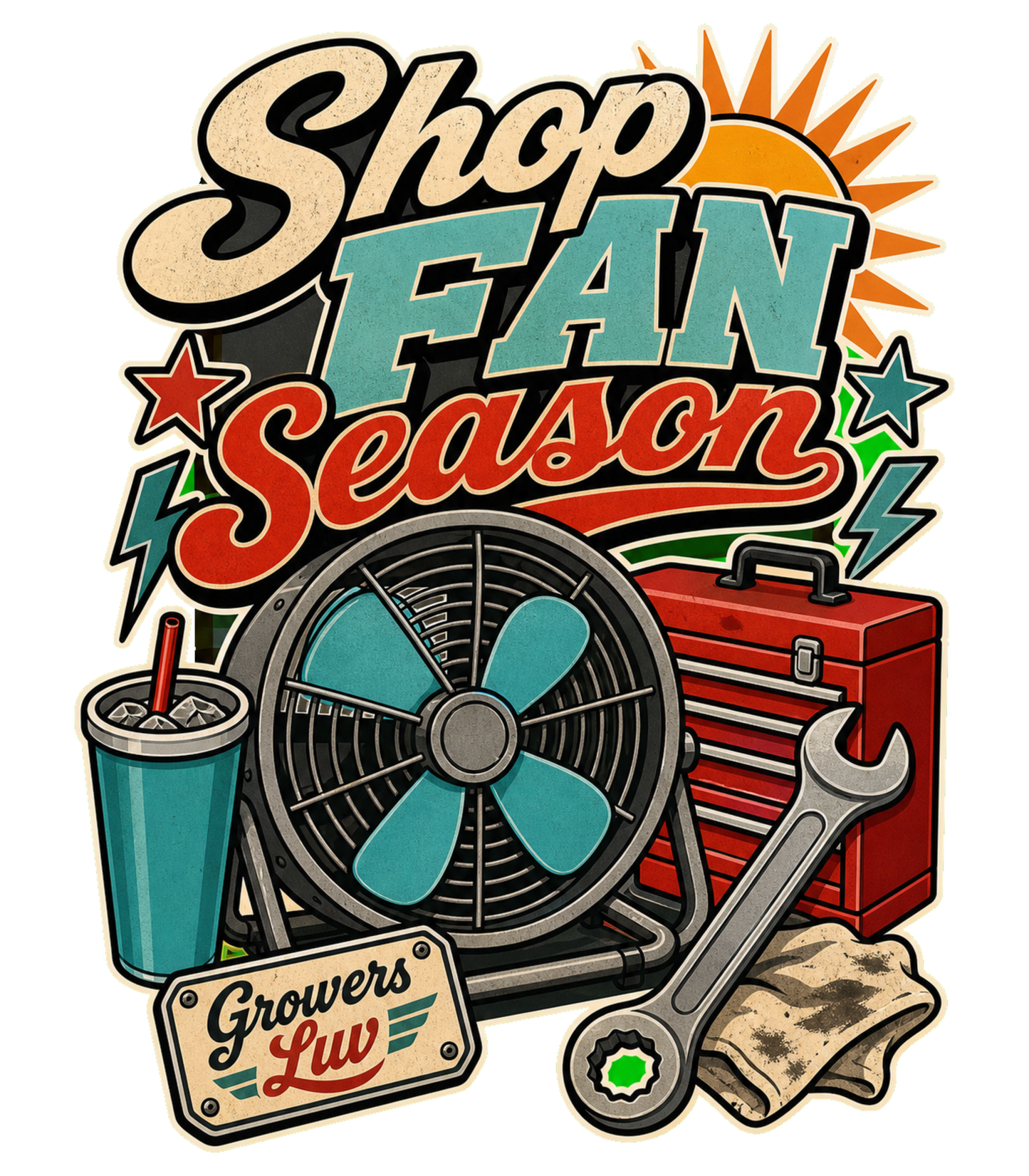 Shop Fan Season Large Natural Tote Bag artwork detail
