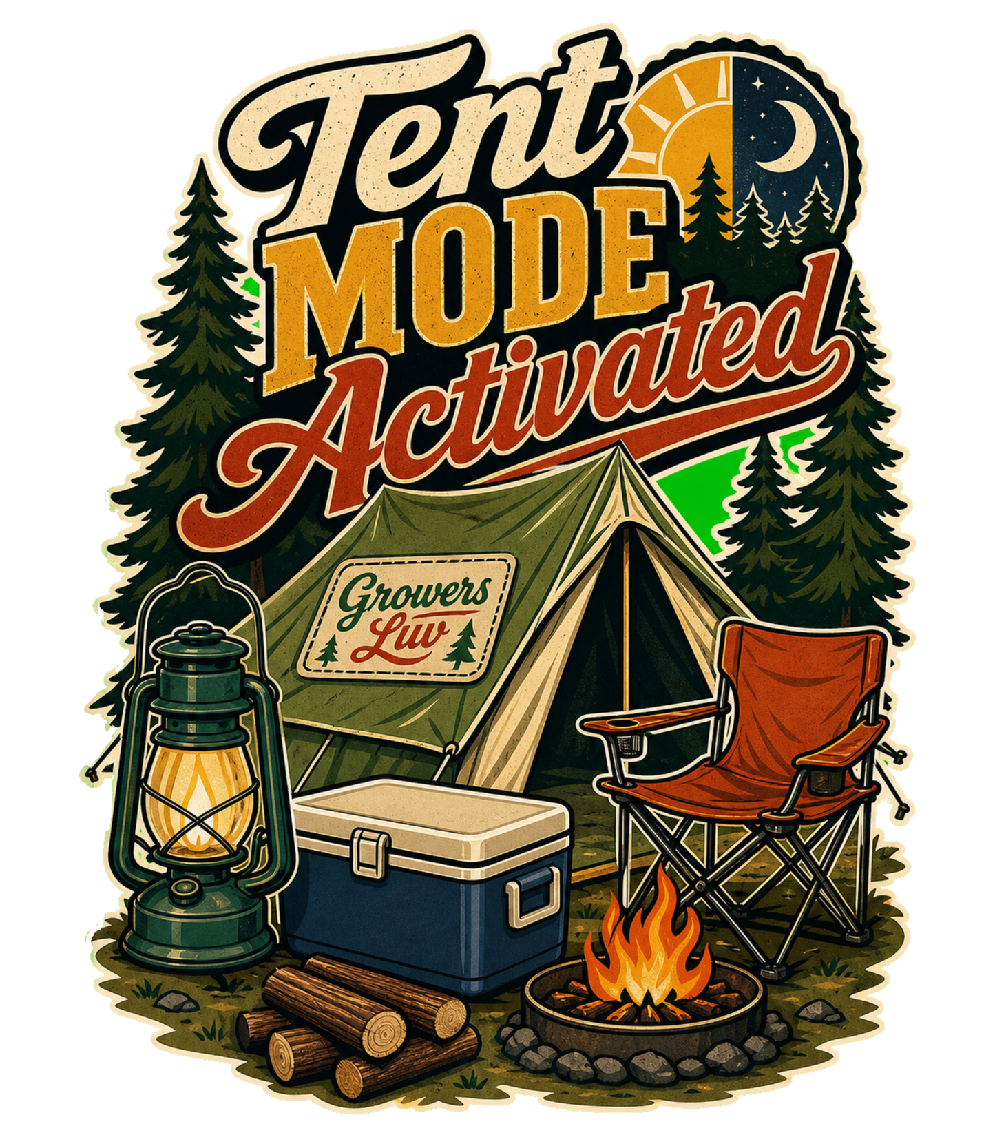 Tent Mode Activated Large Natural Tote Bag artwork detail