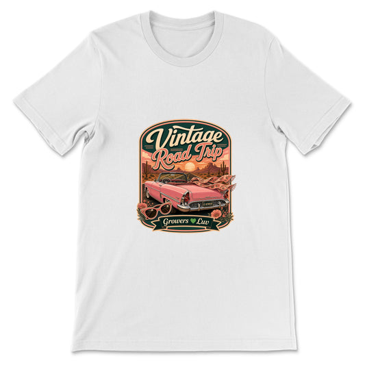 Vintage Road Trip Women's Bella Canvas Graphic Tee in White