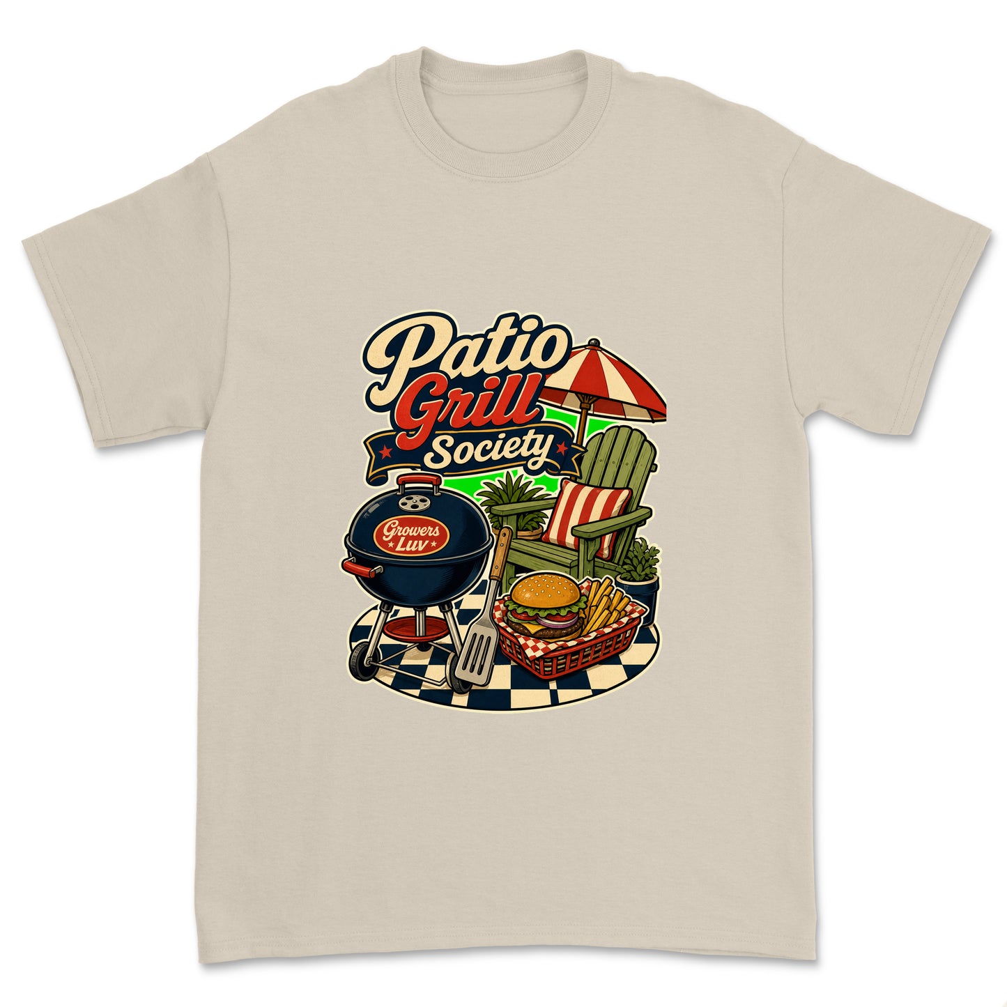 Patio Grill Society Men's Gildan Graphic Tee in Sand