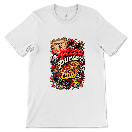 Pizza Purse Club Women's Bella Canvas Graphic Tee in White