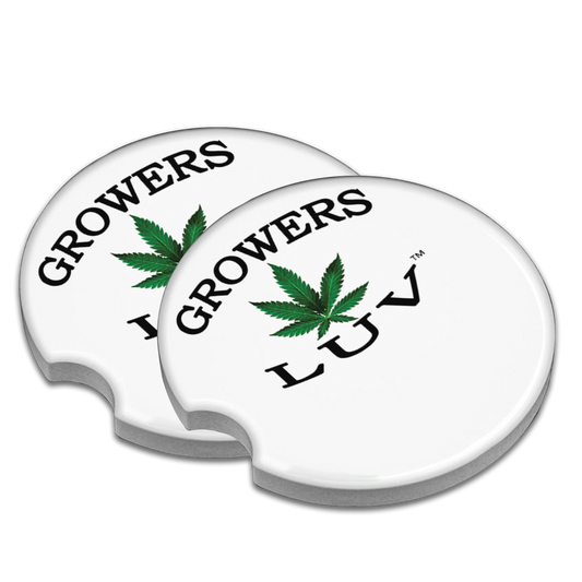 Growers Luv Car Coaster White