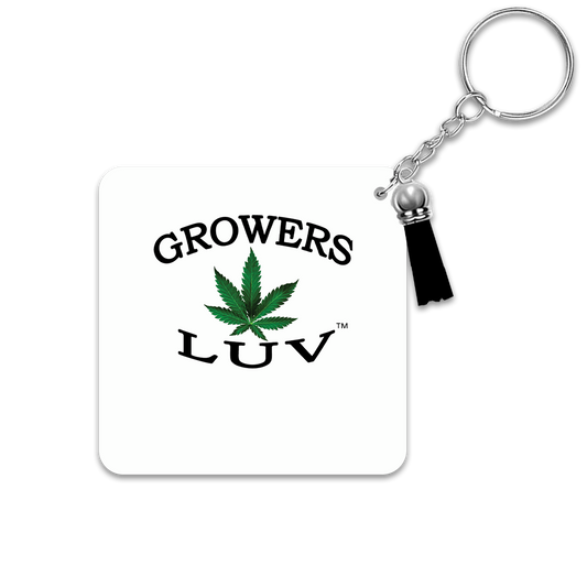 Growers Luv Key Chain Square White