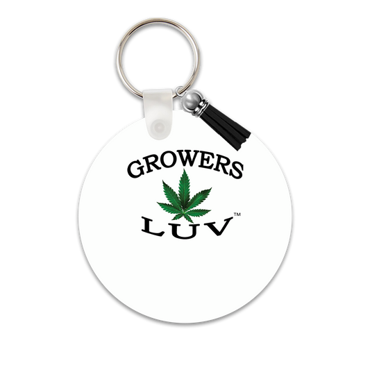 Growers Luv Key Chain Circle White