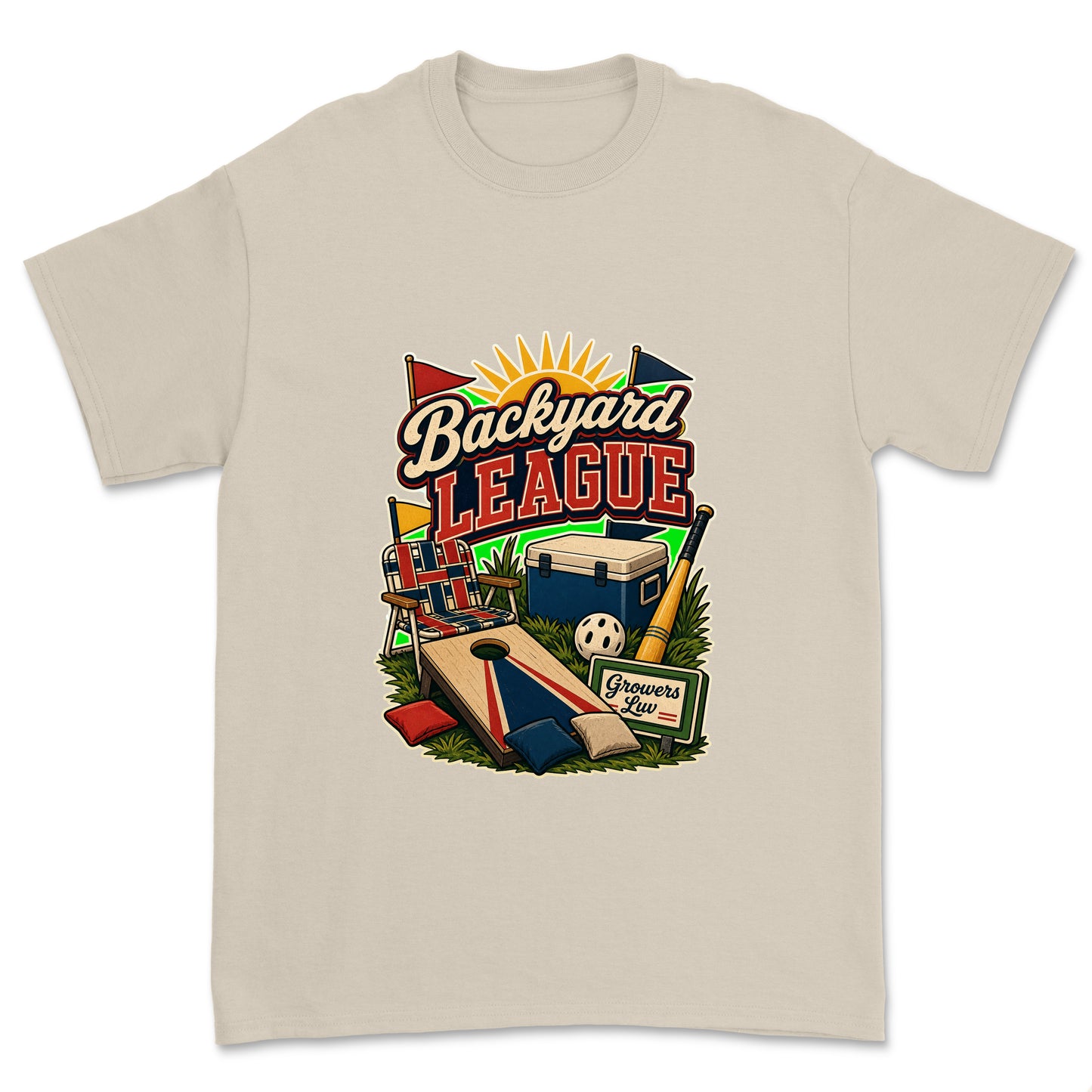 Backyard League Men's Gildan Graphic Tee in Sand