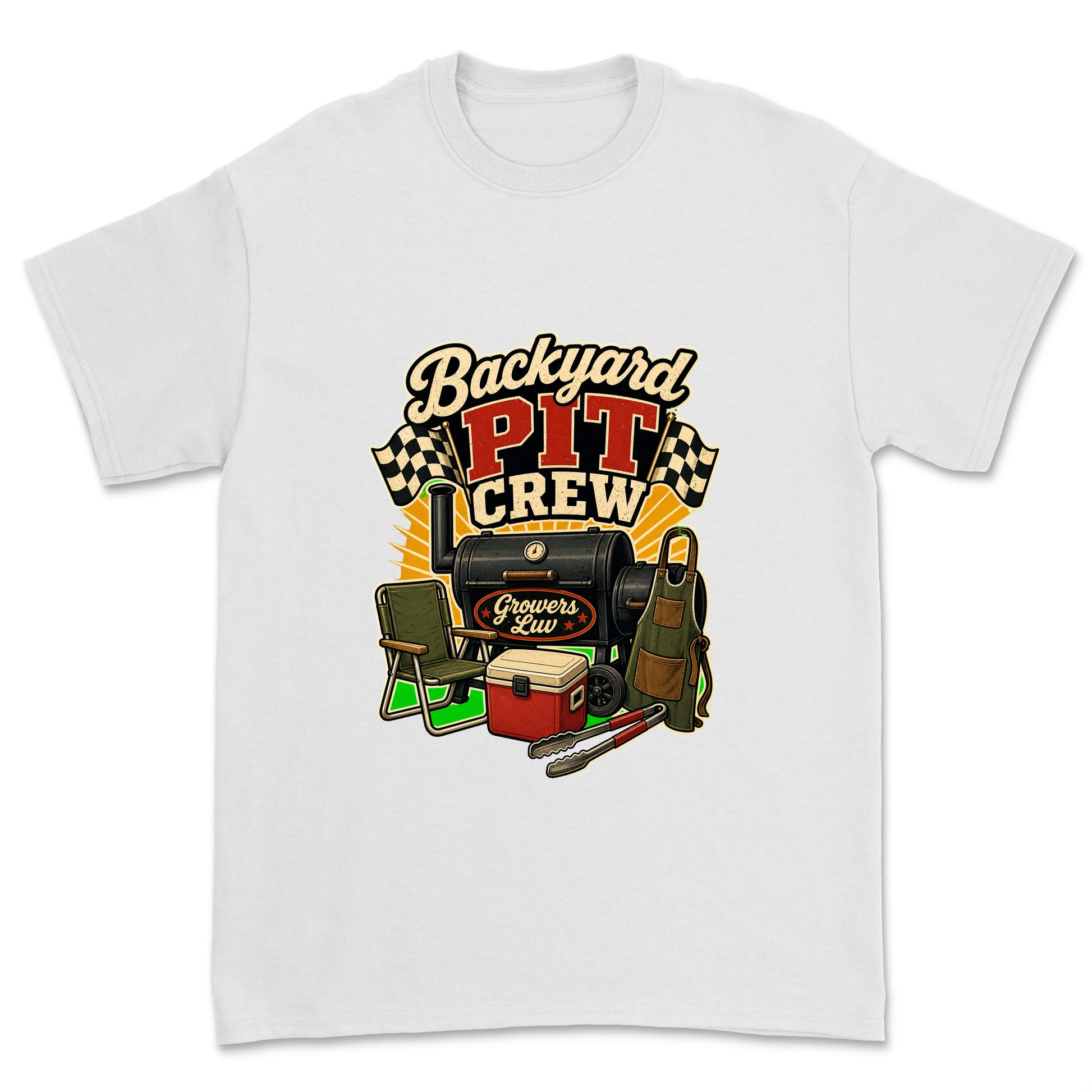 Backyard Pit Crew Men's Gildan Graphic Tee in White