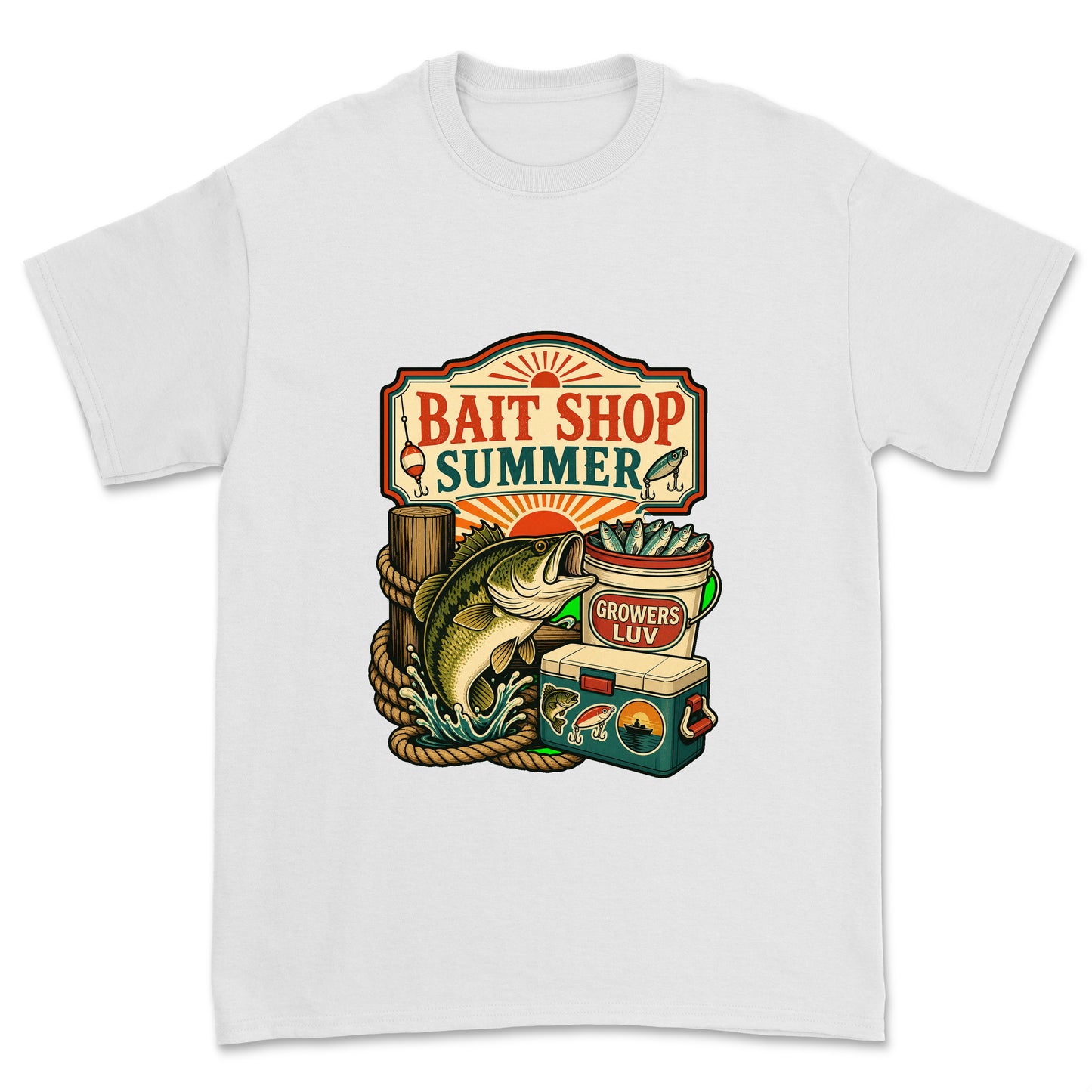Bait Shop Summer Men's Gildan Graphic Tee in White