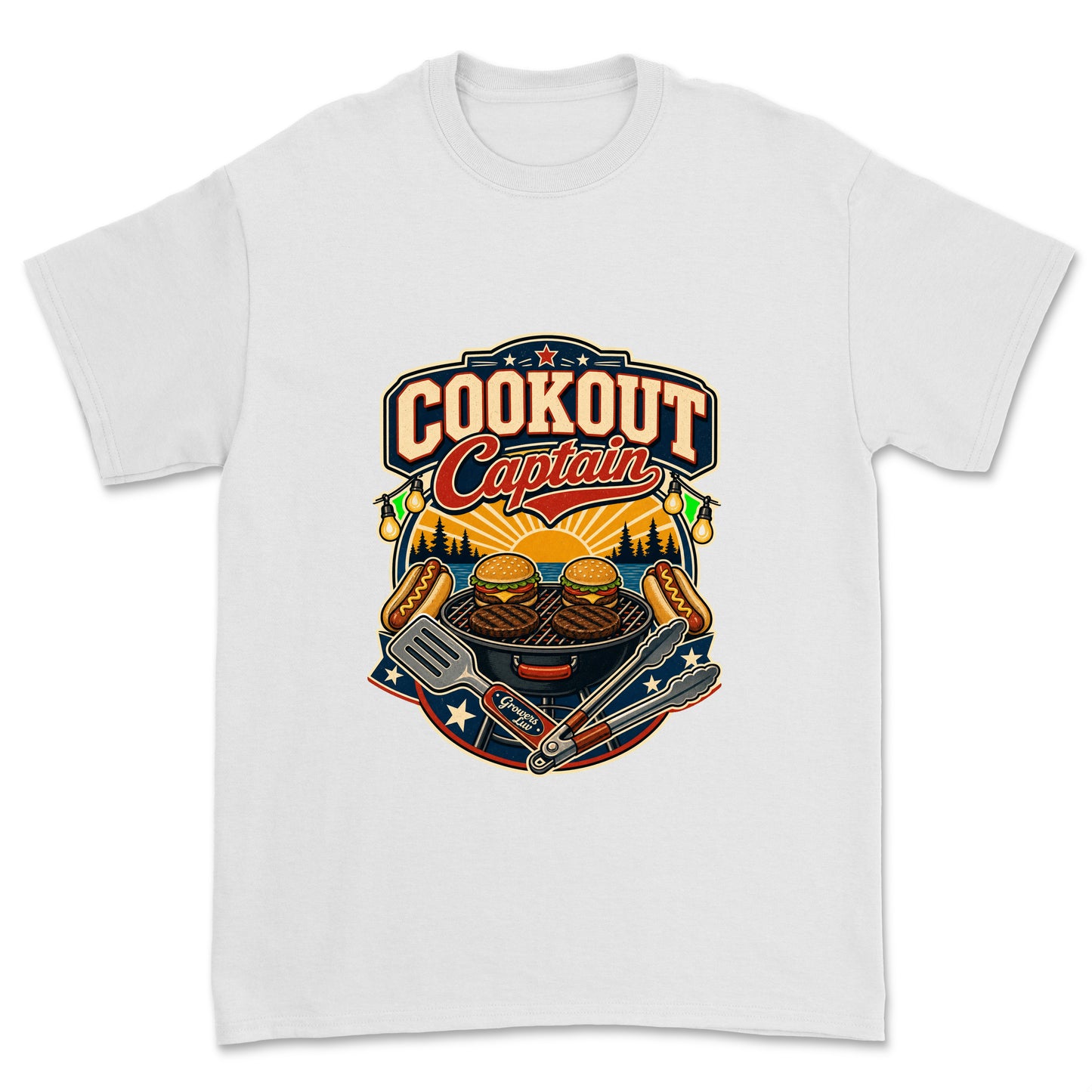 Cookout Captain Men's Gildan Graphic Tee in White