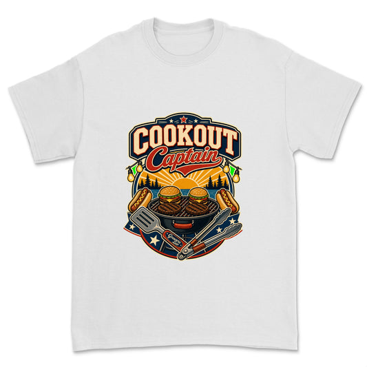 Cookout Captain Men's Gildan Graphic Tee in White