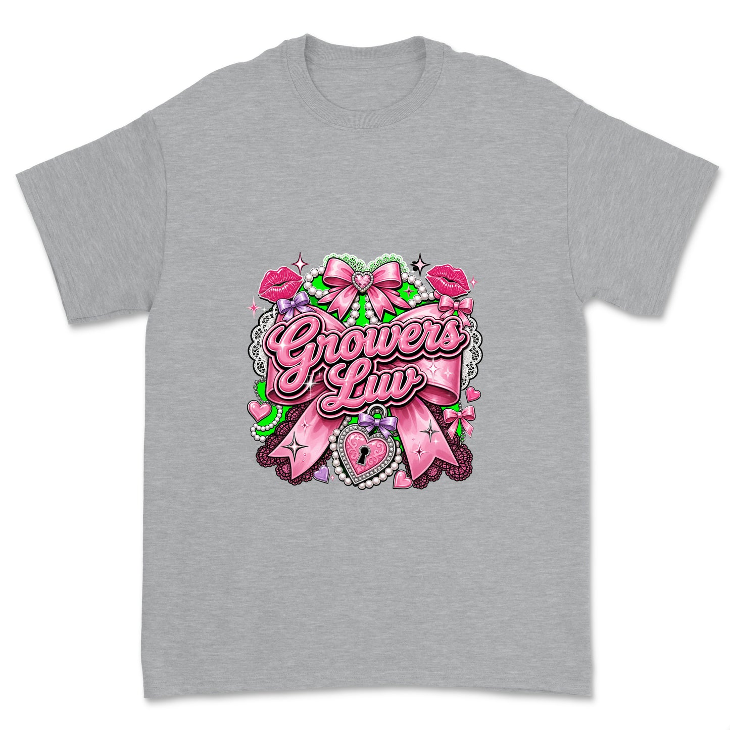 Coquette Bow Youth Graphic Tee in Sport Grey Heather