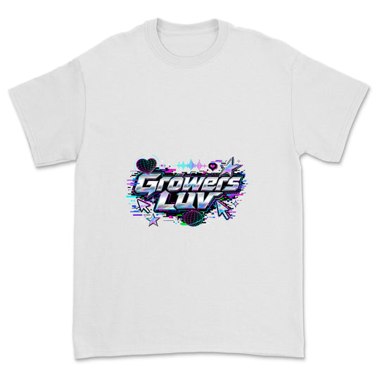 Cyber Glitch Youth Graphic Tee in White