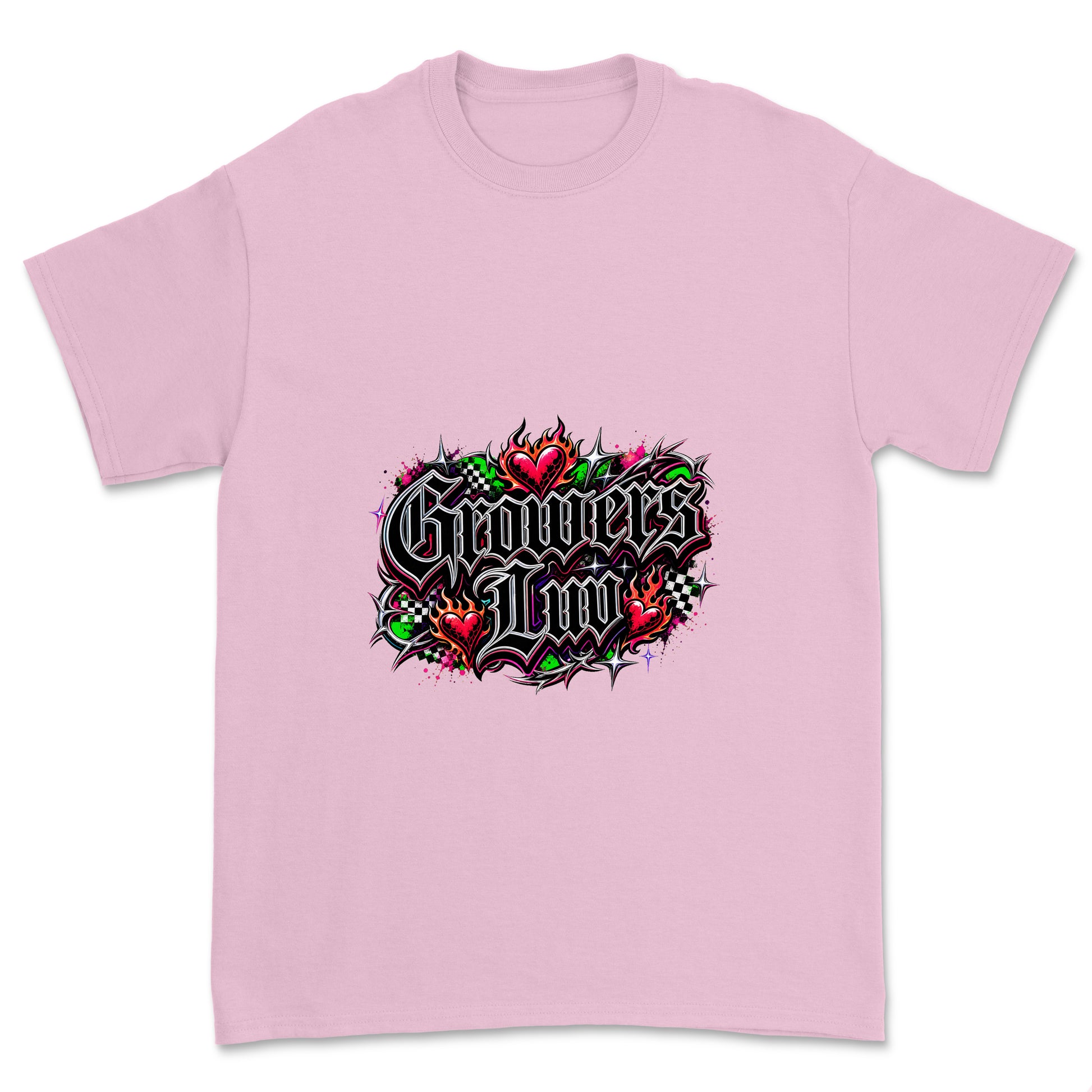 Dark Streetwear Youth Graphic Tee in Light Pink