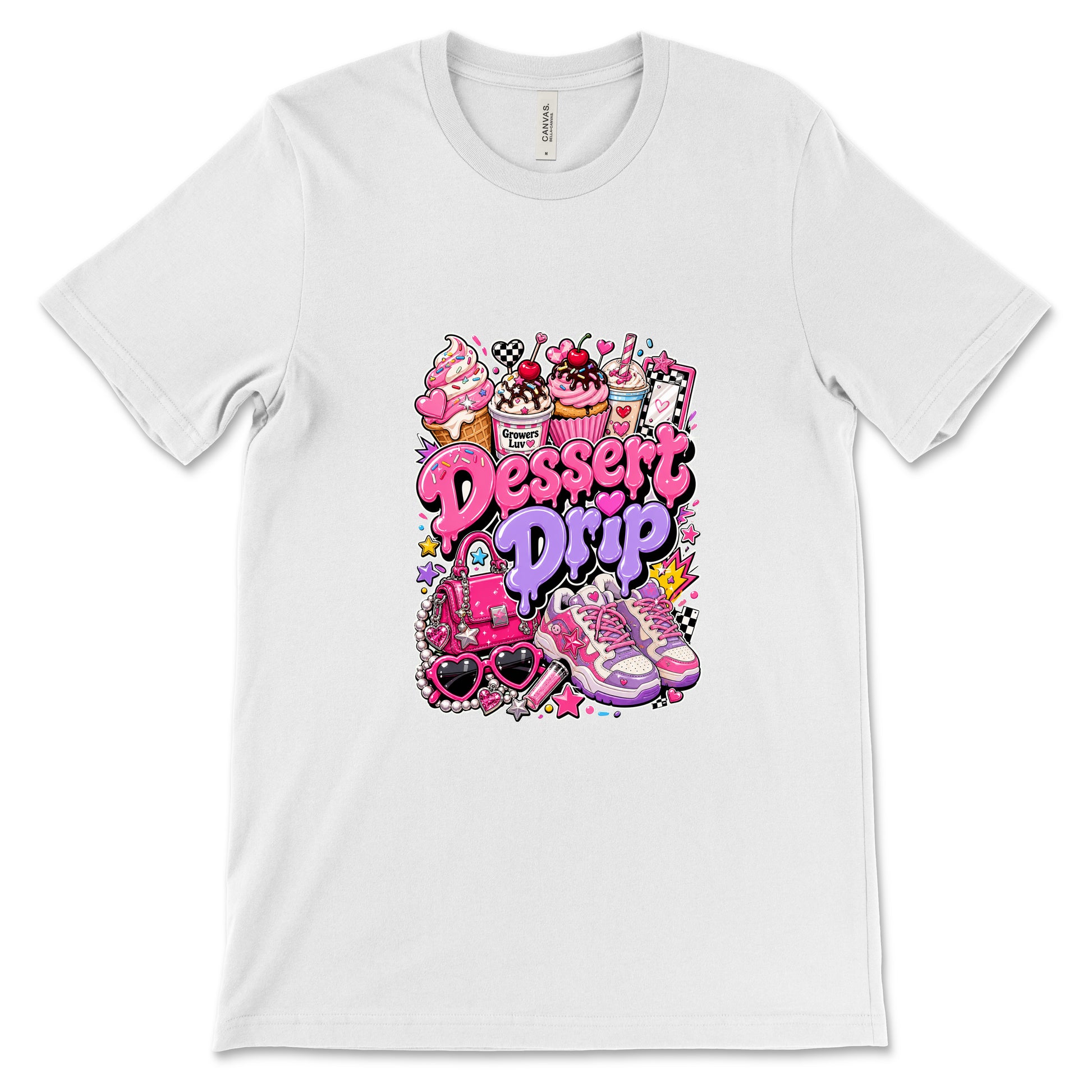 Dessert Drip Women's Bella Canvas Graphic Tee in White
