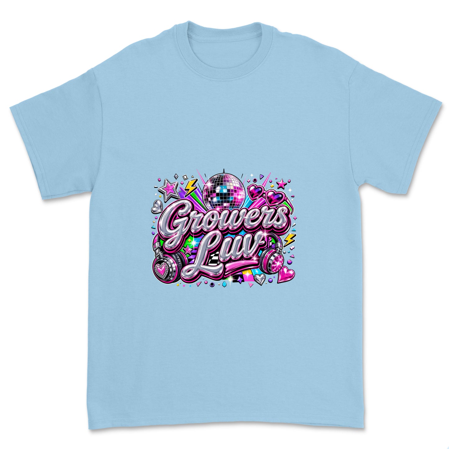 Disco Party Youth Graphic Tee in Light Blue
