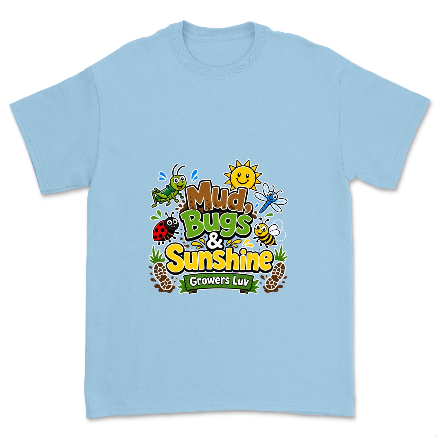 Mud Bugs Sunshine V2 Youth Graphic Tee in Light Blue