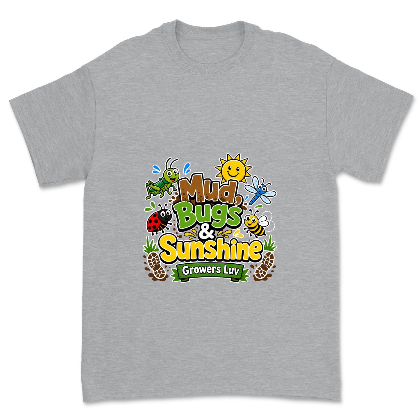 Mud Bugs Sunshine V2 Youth Graphic Tee in Sport Grey Heather