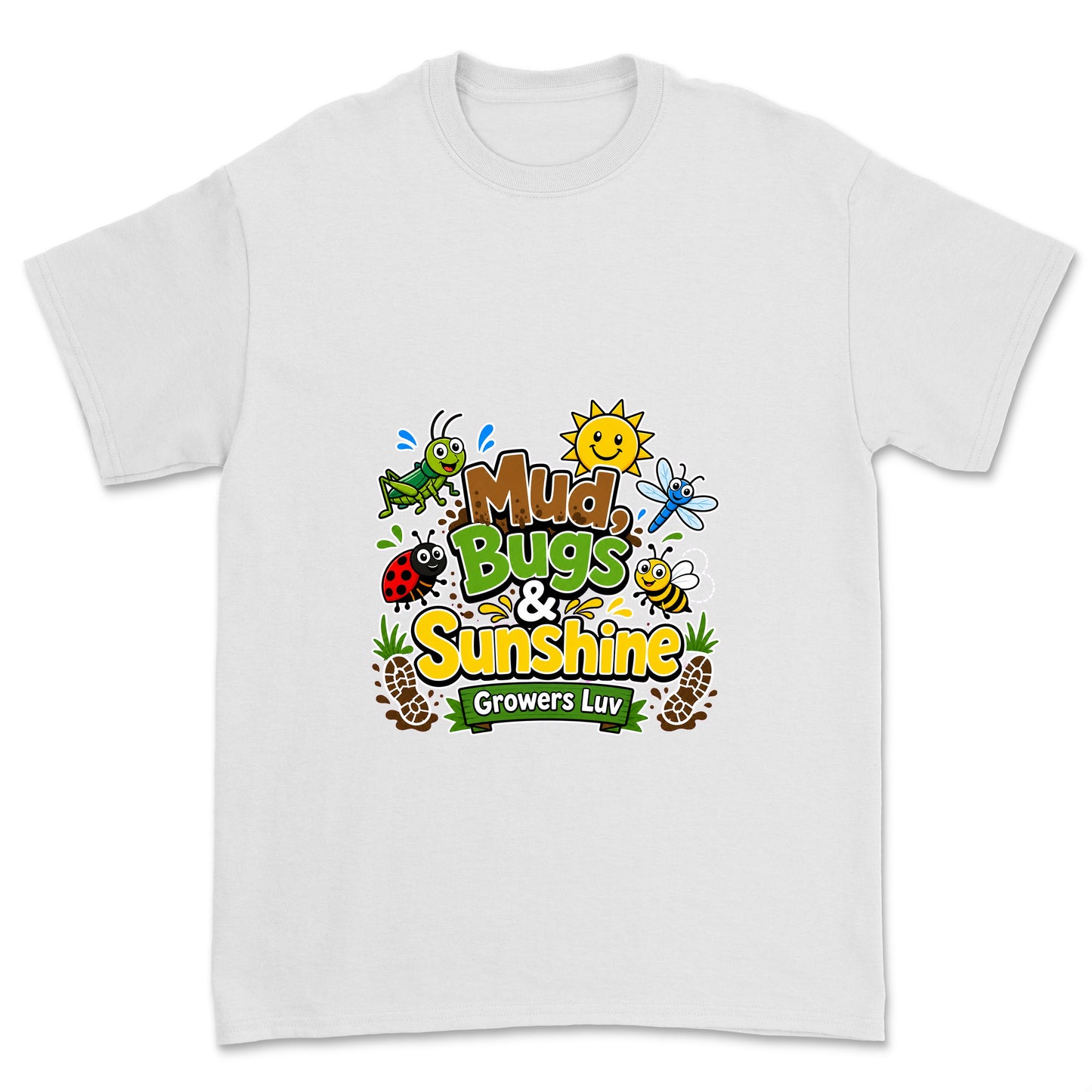 Mud Bugs Sunshine V2 Youth Graphic Tee in White