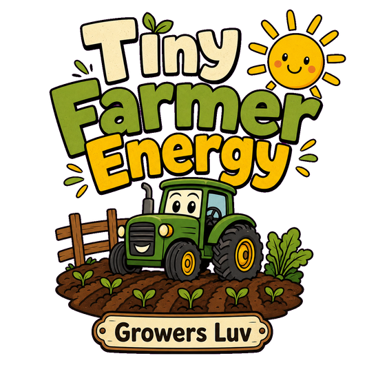 Tiny Farmer Energy Large Natural Tote Bag artwork detail