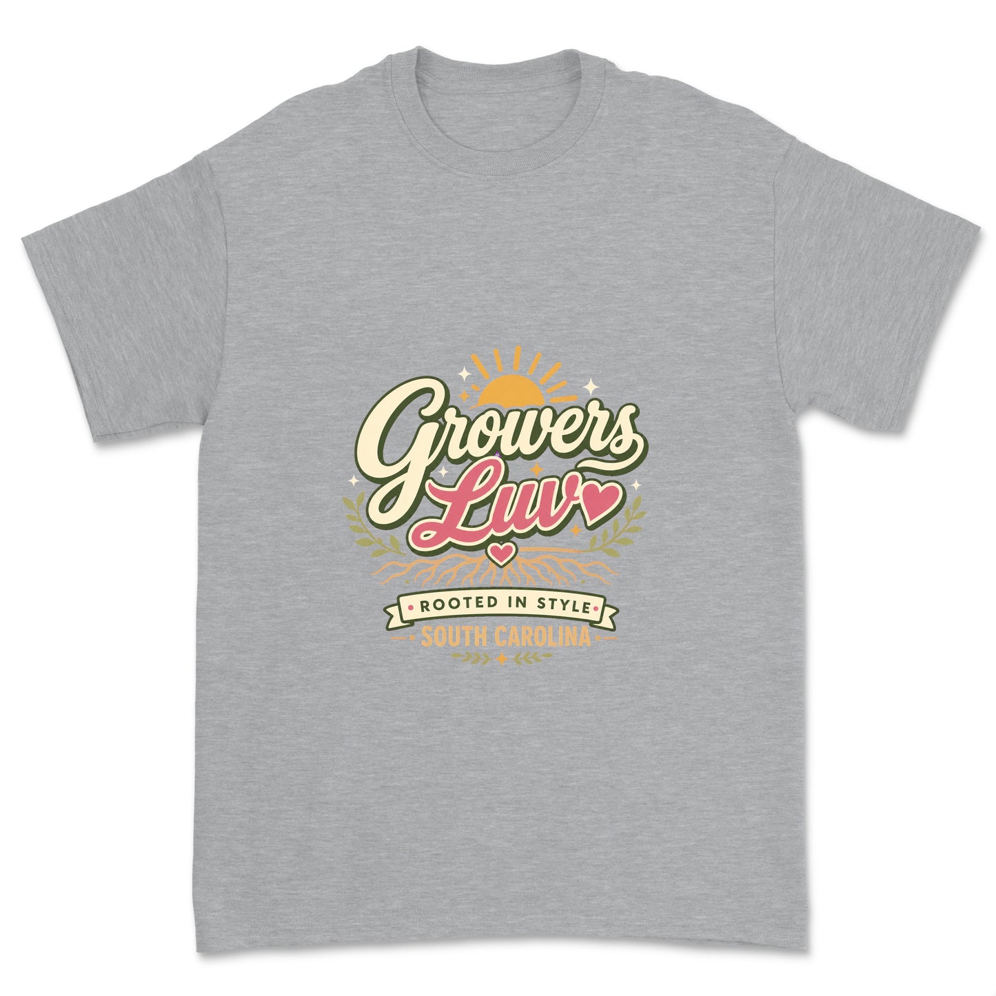 Rooted In Style Men's Gildan Graphic Tee in Sport Grey Heather