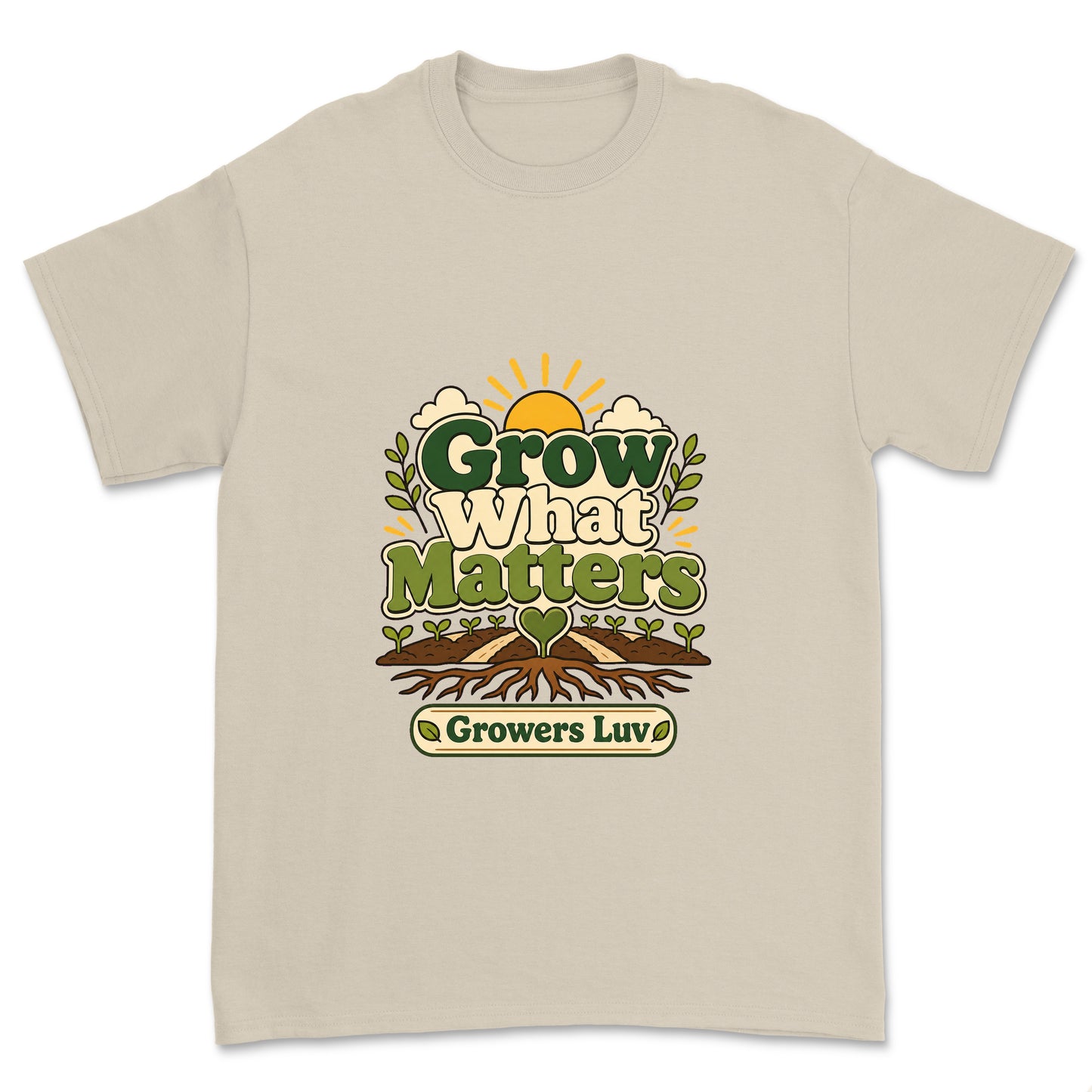 Grow What Matters Men's Gildan Graphic Tee in Sand