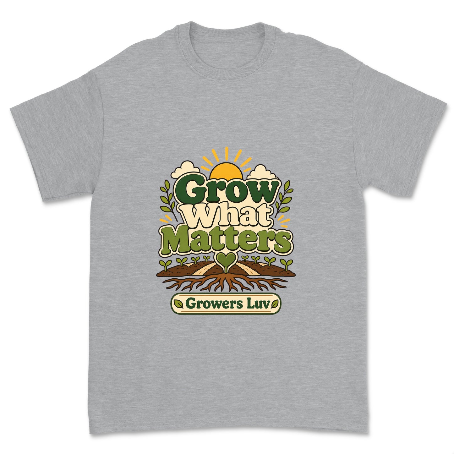 Grow What Matters Men's Gildan Graphic Tee in Sport Grey Heather