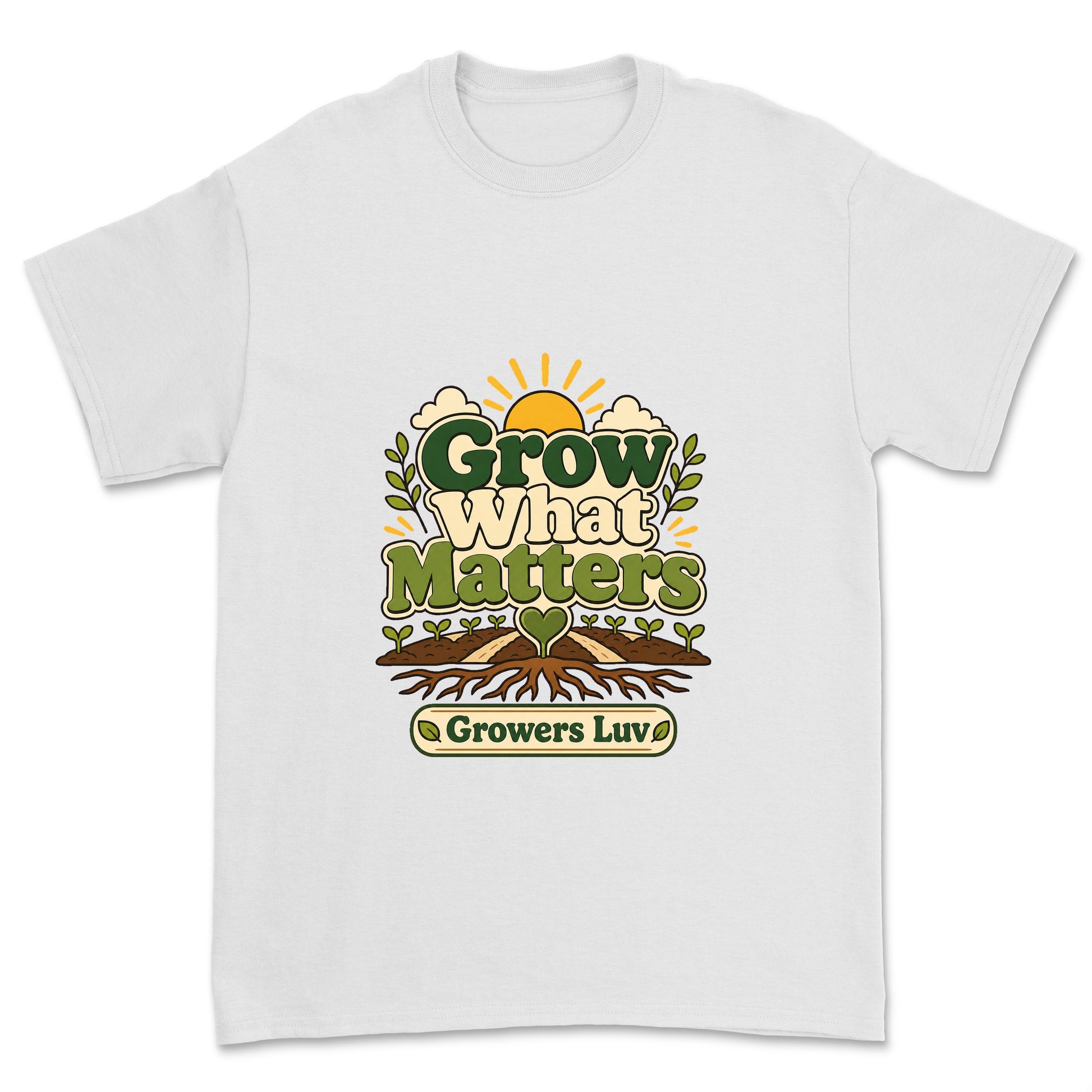 Grow What Matters Men's Gildan Graphic Tee in White