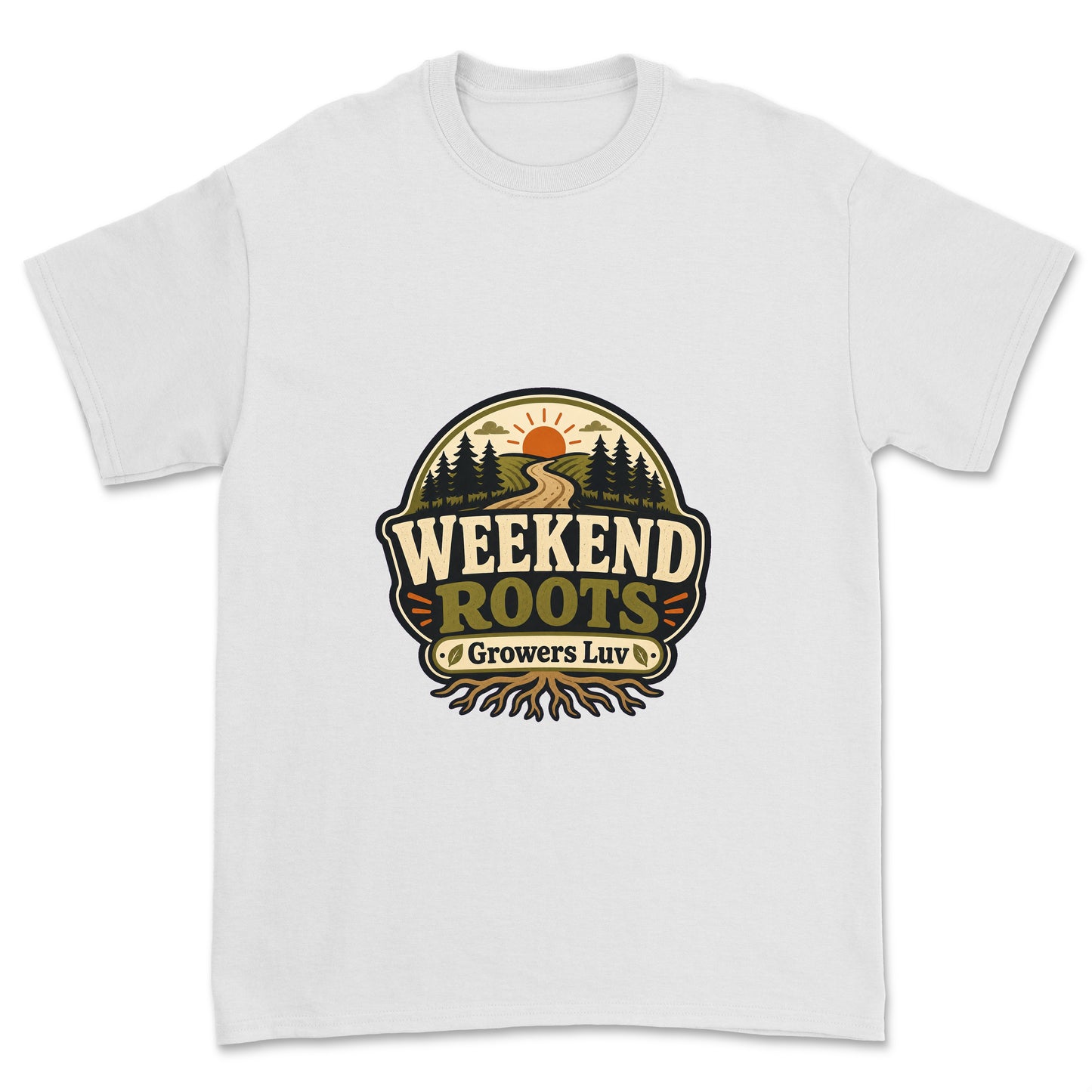 Weekend Roots Men's Gildan Graphic Tee in White