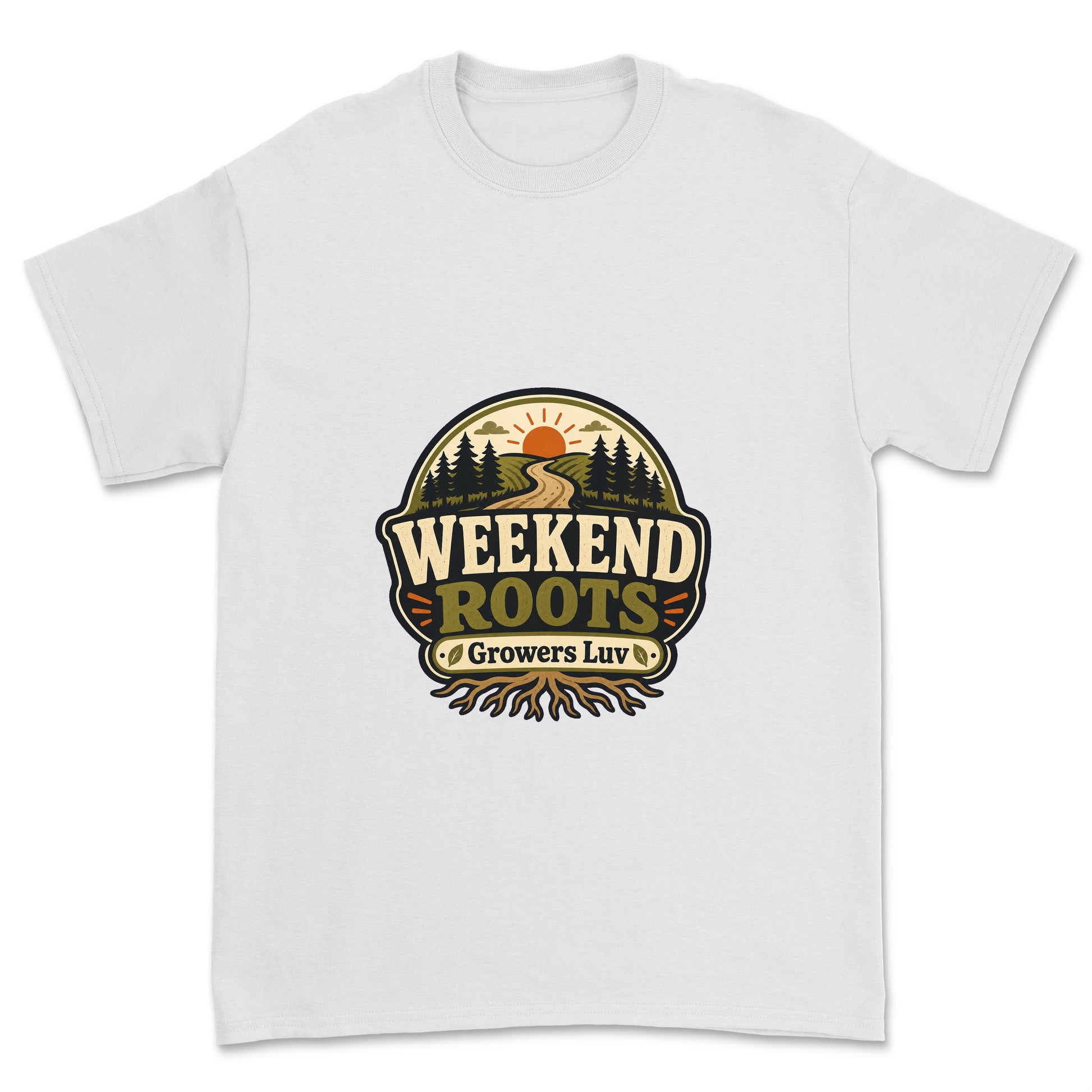 Weekend Roots Men's Gildan Graphic Tee in White