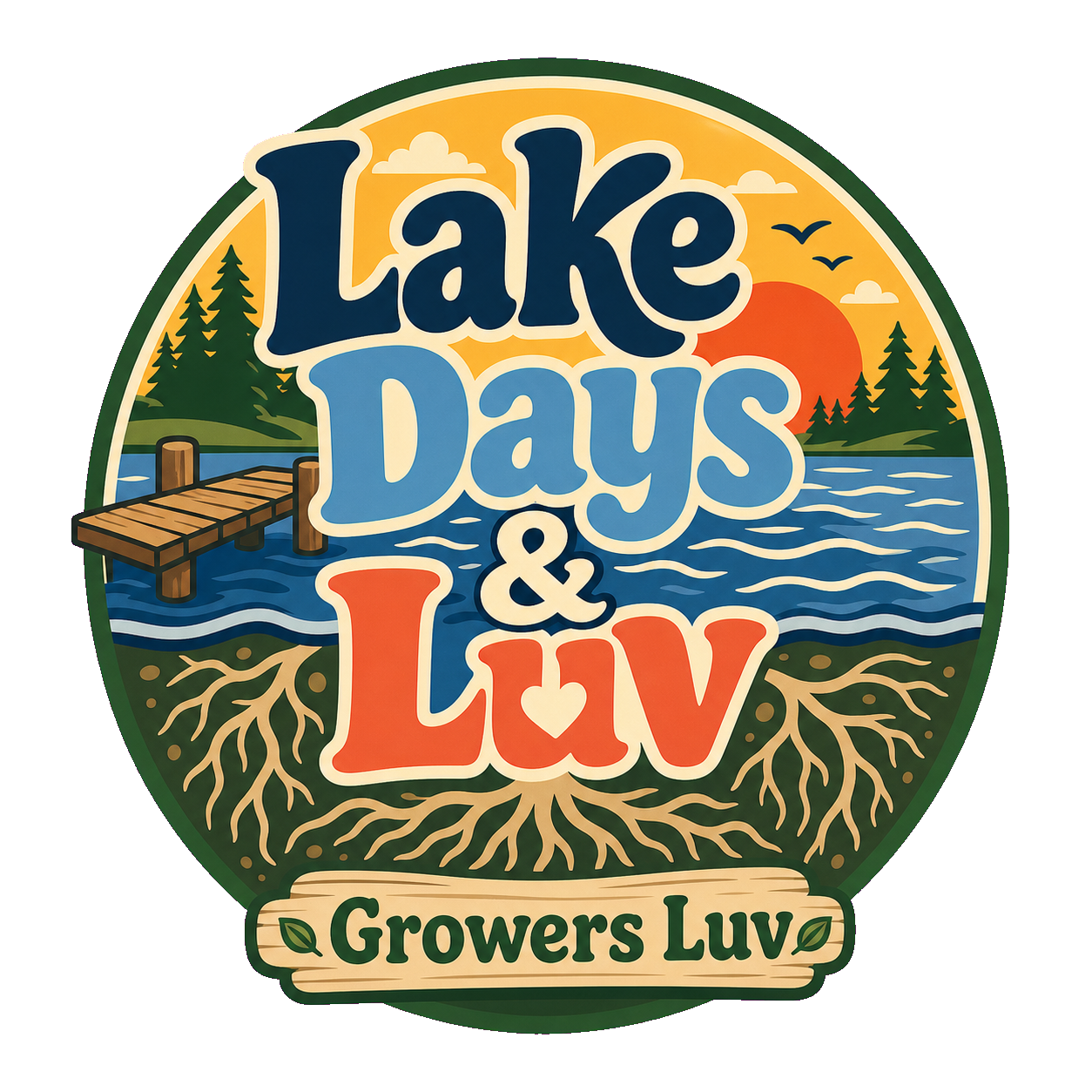 Lake Days Luv Men's Gildan Graphic Tee artwork detail