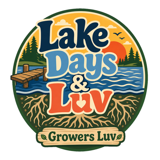 Lake Days Luv Large Natural Tote Bag artwork detail